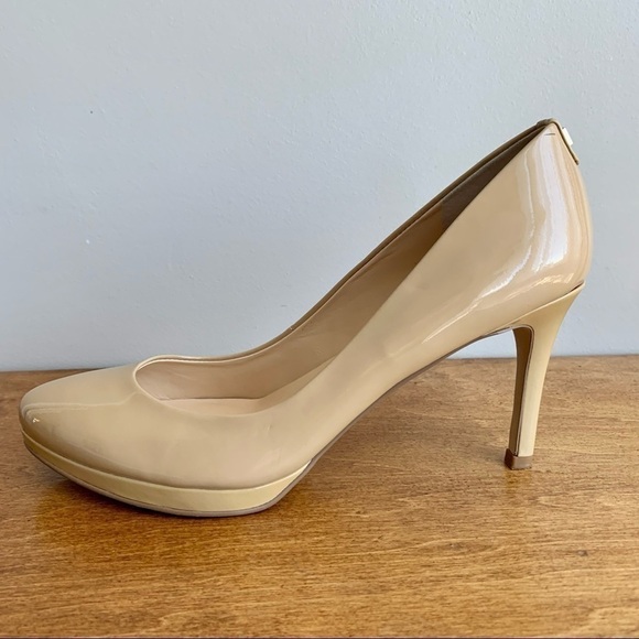 Ivanka TRUMP Nude Neutral Platform Stiletto Heel Leather Patent Pump - Picture 12 of 16